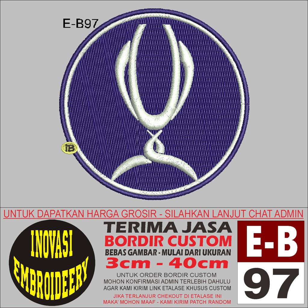 PATCH BORDIR E-B 97 LOGO UEFA SUPER CUP  - INOVASI EMBROIDERY TESTIMONI