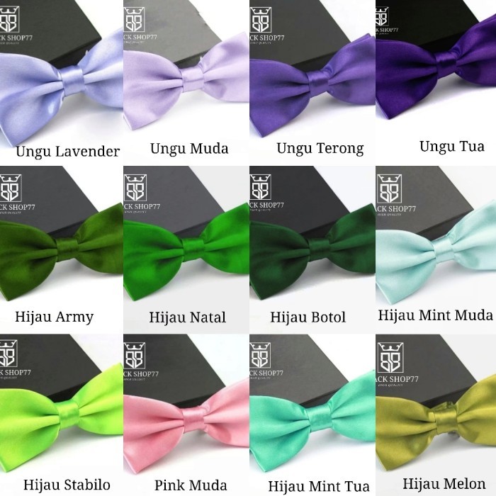 Dasi Kupu Kupu Dewasa Satin Polos Hijau Army/Lumut Elegance