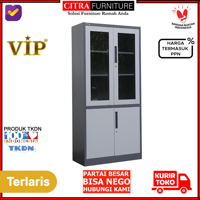 

Sale Vip Star Lemari Arsip Besi Kantor 2 Pintu Swing Kombinasi - Vs 203