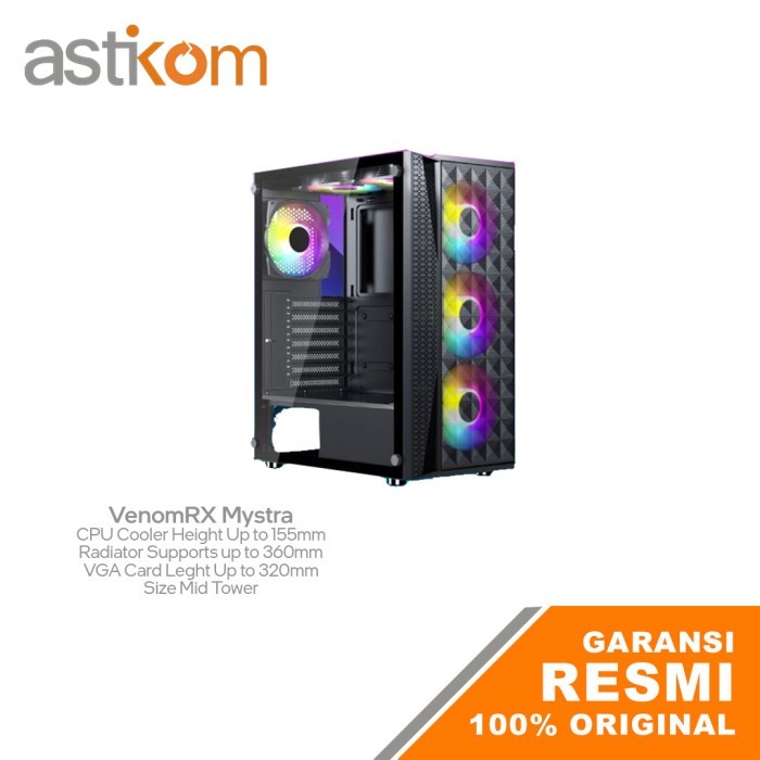 Casing PC VenomRX Mystra + 4Fan RGB