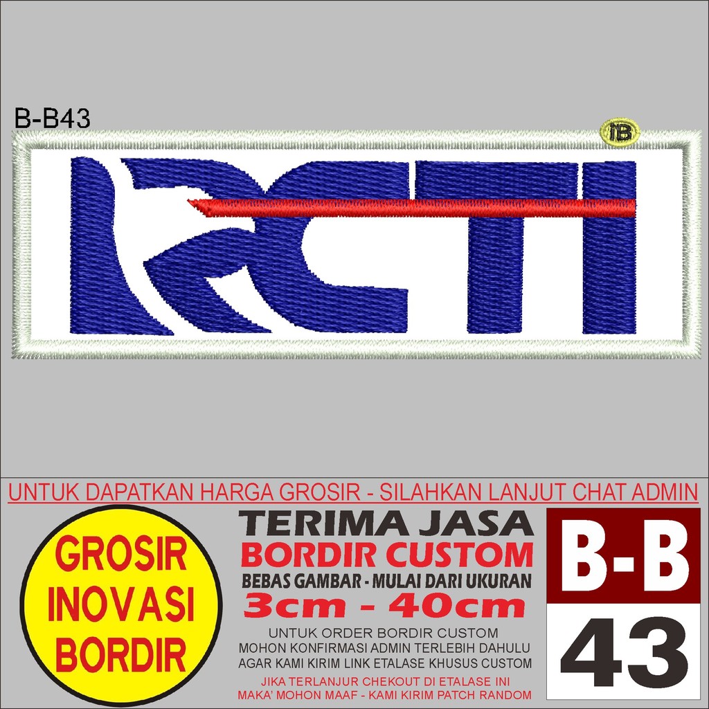 PATCH BORDIR B-B43 LOGO RCTI - GIB REVIEW/TESTIMONI