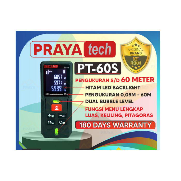 Meteran Laser Prayatech 60 Meter Digital