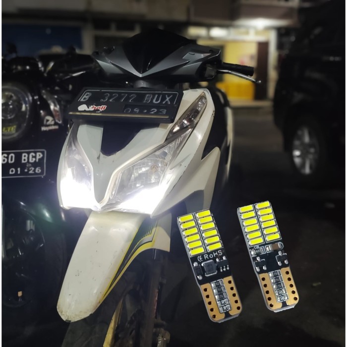 T10 W5W Led Lampu Senja Motor Mobil - Chip 4014 Canbus 24 Mata 12V Barang Langka