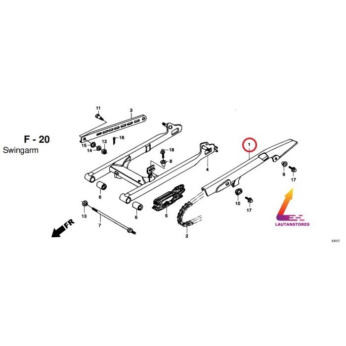 40510-Kev-880 Ketengkas Tutup Rantai Supra Supra X Xx V Fit Lama Termurah Langka
