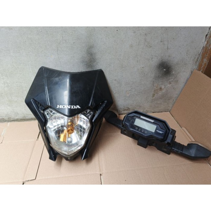 Cover Batok Headlamp Replektor Lampu Depan Set Speedometer Crf 150 Original Copotan Barang Langka