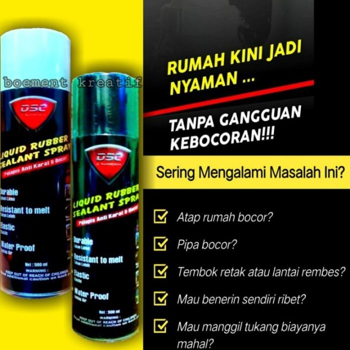 PROMO Anti Bocor Semprot / Penambal Bocor Atap/ Genteng / Seng / Spray