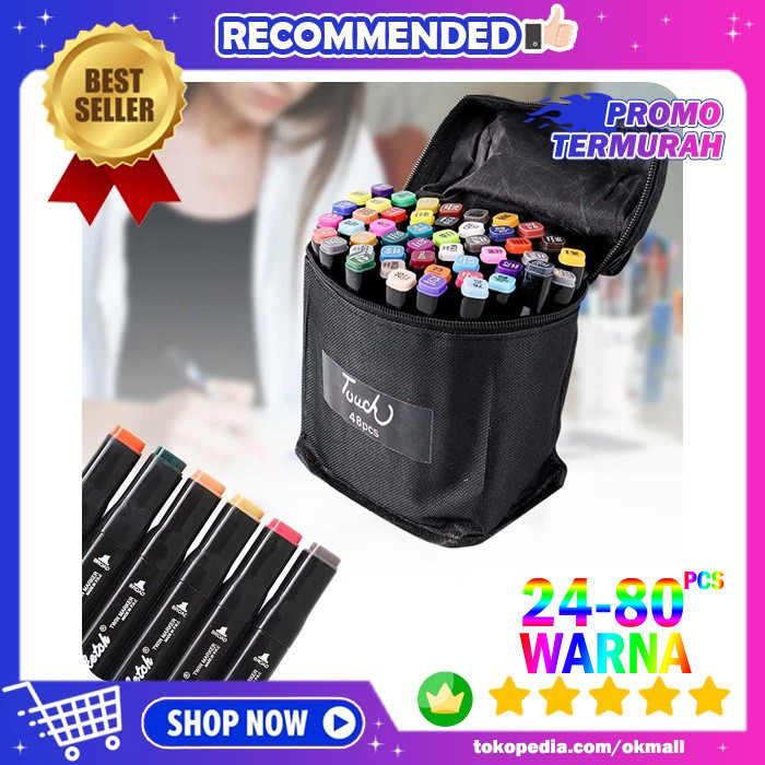 

Sepidol Warna Warni Anak Dua Sisi Spidol Marker Set Dual Tip Brush Art