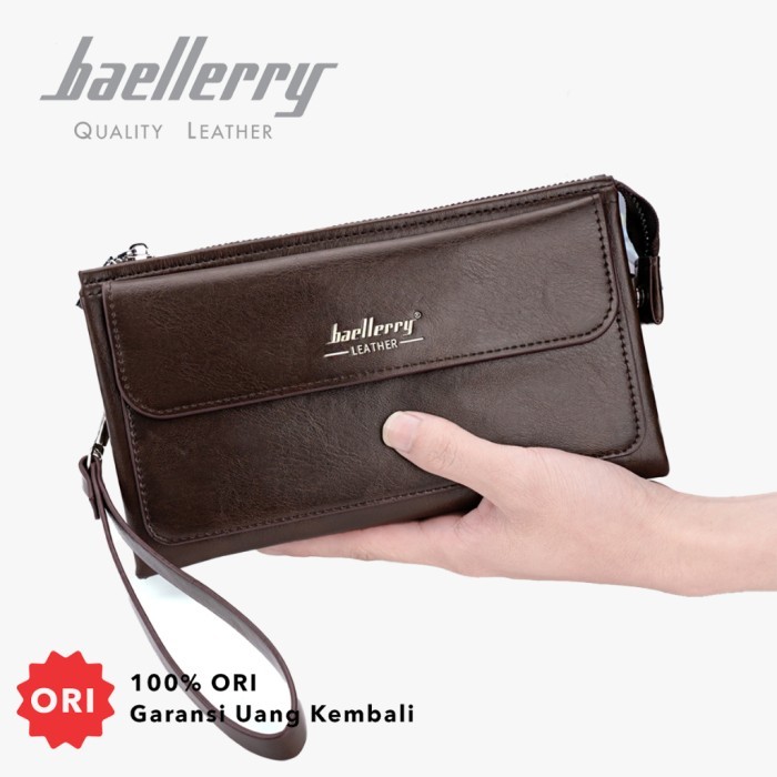 

TERLARIS BAELLERRY S1153 CLUTCH PRIA TAS TANGAN 2 IN 1 BAHAN KULIT PU LEATHER PREMIUM BAEOS MURAH!!!