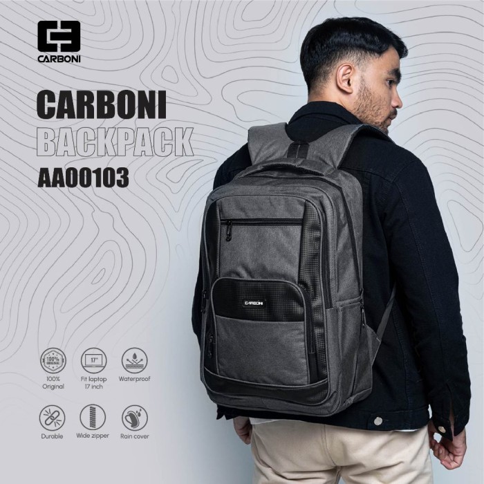 

TERLARIS TAS RANSEL CARBONI BACKPACK PRIA SEKOLAH KERJA CASUAL LAPTOP 14 INCH SERI AA00103 MURAH!!!