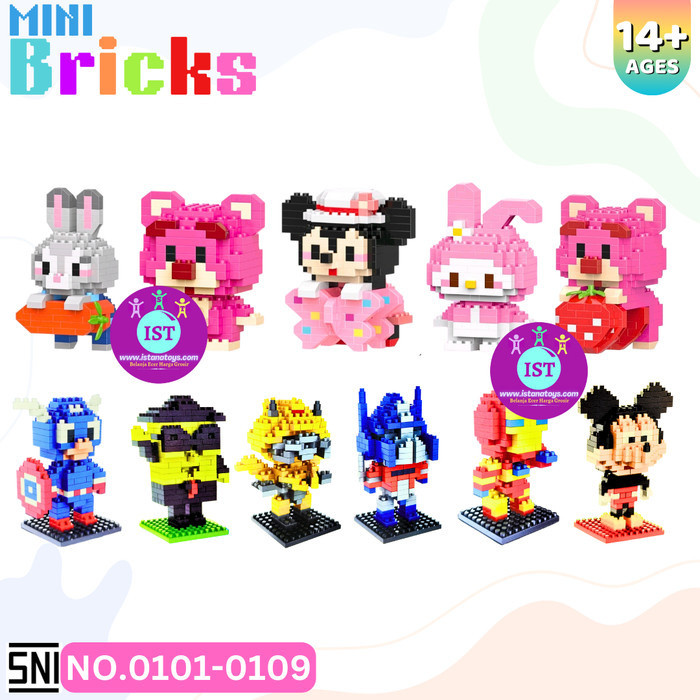 Ist Mainan Mini Blocks Brick Miniatur Balok Karakter No.010