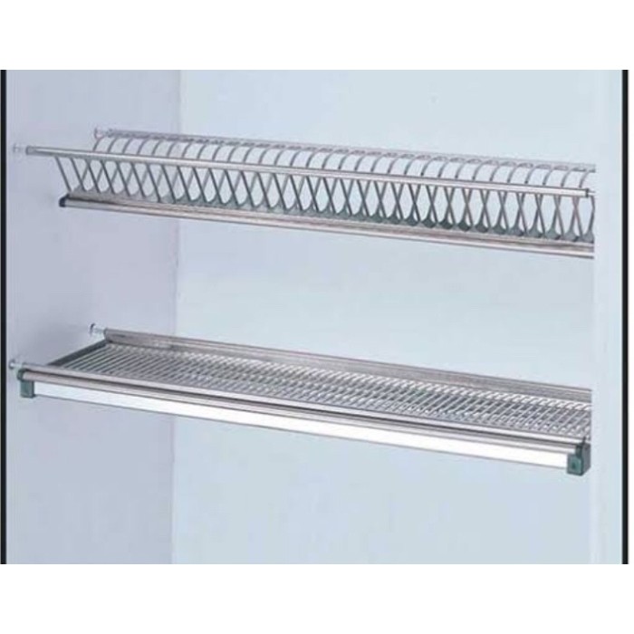 Rak Piring Taco 90Cm / Rak Piring Atas Stainless