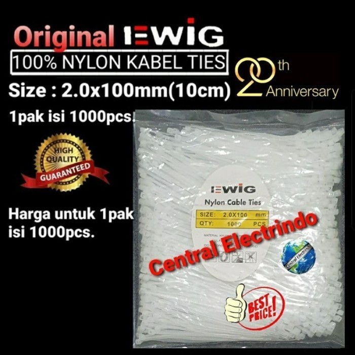 

Viral New Kabel Ties Ewig 2.0X100Mm(10Cm) 1Pak Isi 1000Pcs. Cod