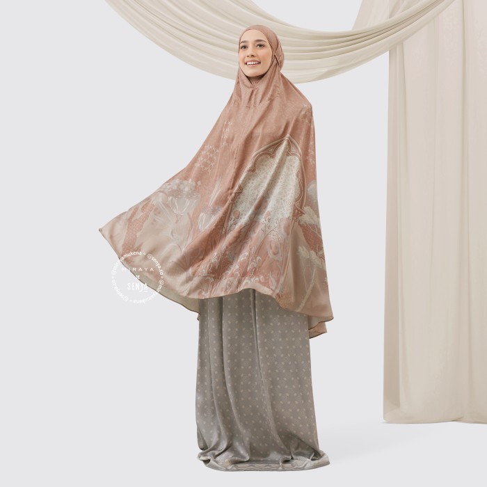Mukena Travel Printing Miraya x Senya Talavera Rosegold
