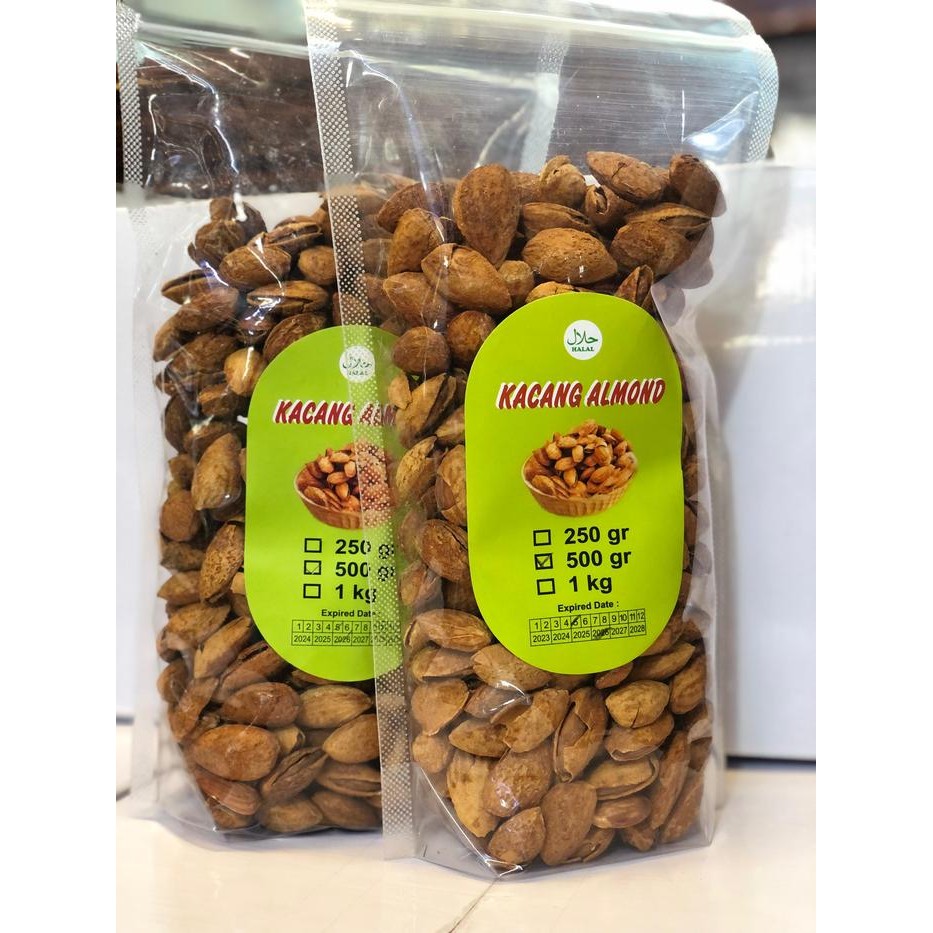 

terbaru !!! kacang almond kemasan 500gr gurih ready