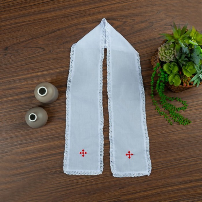 TERBARU Stola / Samir Baptis Dewasa Bordir Kain Syal Putih Baptis Katolik