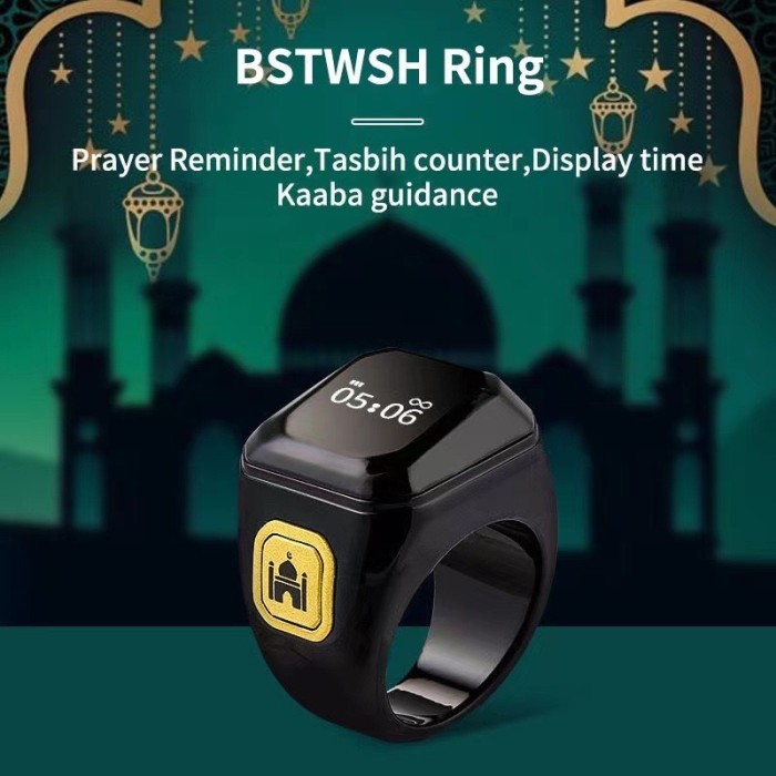 Bstwsh Smart Tasbih Ring Digital Zikr Zikir Ring Cincin Tasbeeh Counter Bluetooth Oled Display Bt5.1