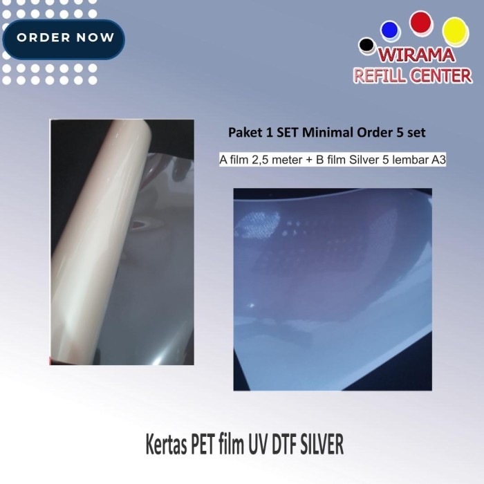 @=@=@=@=] Kertas PET film UV DTF SILVER
