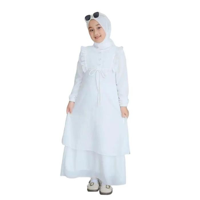 GAMIS WANITA BAJU GAMIS REMAJA ARESA DRESS GAMIS POLOS ANAK TERBARU 2022 GAMIS PUTIH POLOS FIT