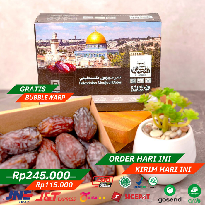 

Kurma Medjool Palestina Jumbo Premium Grade A 500g Terbaik Lezat Empuk