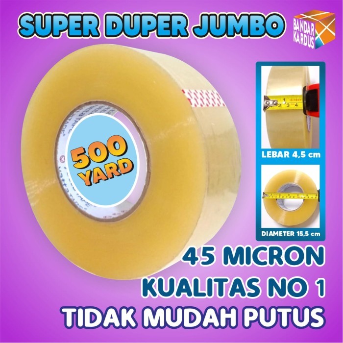 

Barang Terlaris Lakban Besar Jumbo Tebal Bening Coklat 2 Inch 45 Mm 500 Yard 300 Meter Cod
