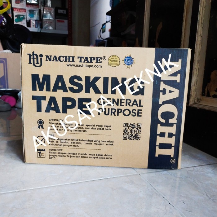 

Produk Viral Nachi Masking Tape Isolasi Kertas 1 Inch (24 Mm) X 20 Yard 96 Roll Packing Aman