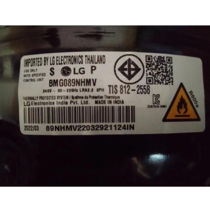MESIN COMPRESSOR / KOMPRESSOR / COMPRESSOR INVERTER ORIGINAL PART LG ELECTRONICS JENIS KULKAS FREZEE