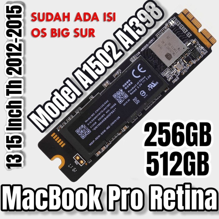 Sale Ssd Macbook Pro Retina 13 Inch 2013 A1502 2014 A1502 2015 15 A1398