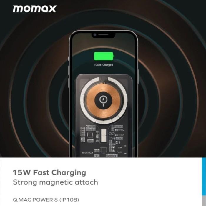 POWERBANK WIRELESS MAGSAFE FAST CHARGING TYPE C MOMAX SLIM POWERBANK MAGNETIC 20000MAH 10000MAH 5000