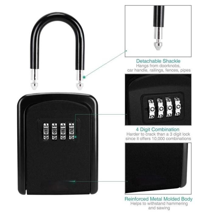 GEMBOK PINTU PAGAR BRANKAS RUMAH 4 PASSWORD + TEMPAT KUNCI