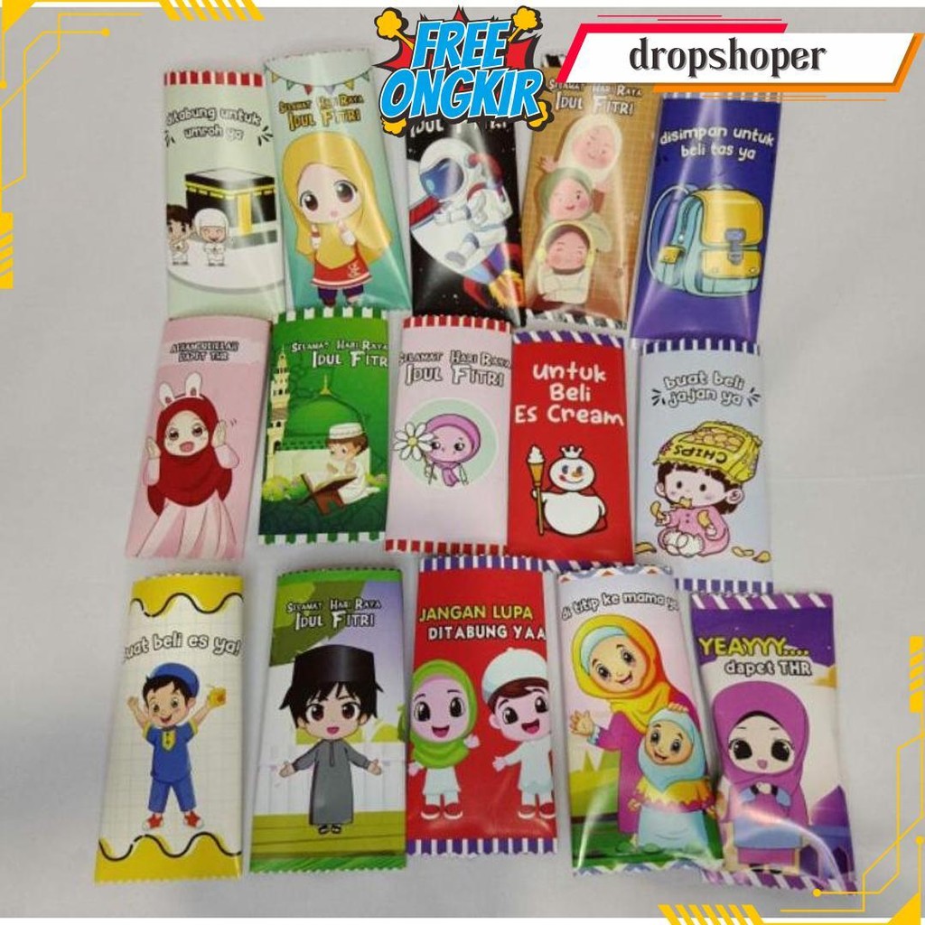 

(Isi 100Pcs) Amplop Lebaran Model Permen Siap Pakai 100Pcs Angpao Uang Thr Idul Fitri Parcel Snack Hari Raya Termurah Banget