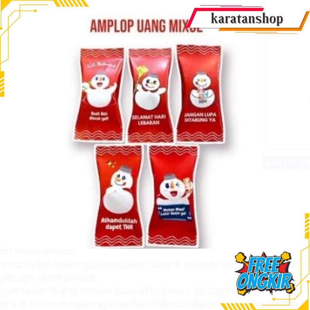 

Dhioshopi - Ready Langsung Kirim | 10Pcs / Amplop Lebaran Bentuk Permen | Amplop Lebaran Mixue Glossy Gratis Ongkir