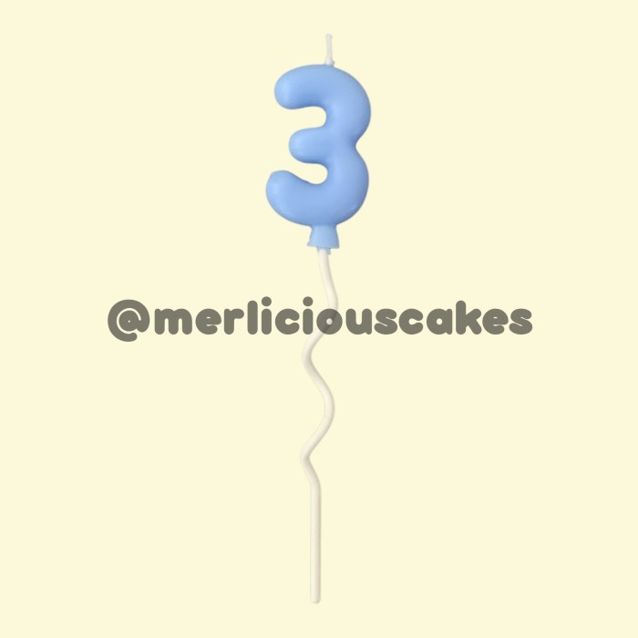 +%+%+%] Angka 3 Lilin Balon Biru Balloon Candle Lilin Ulang Tahun