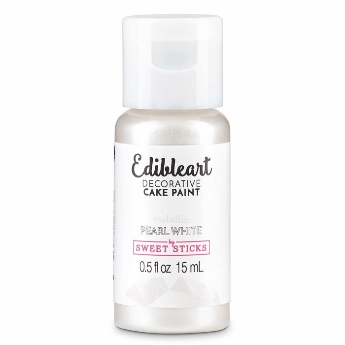 

best seller] Pearl White Edible Art Paint Sweet Sticks Cake Kue Pewarna 15 ml
