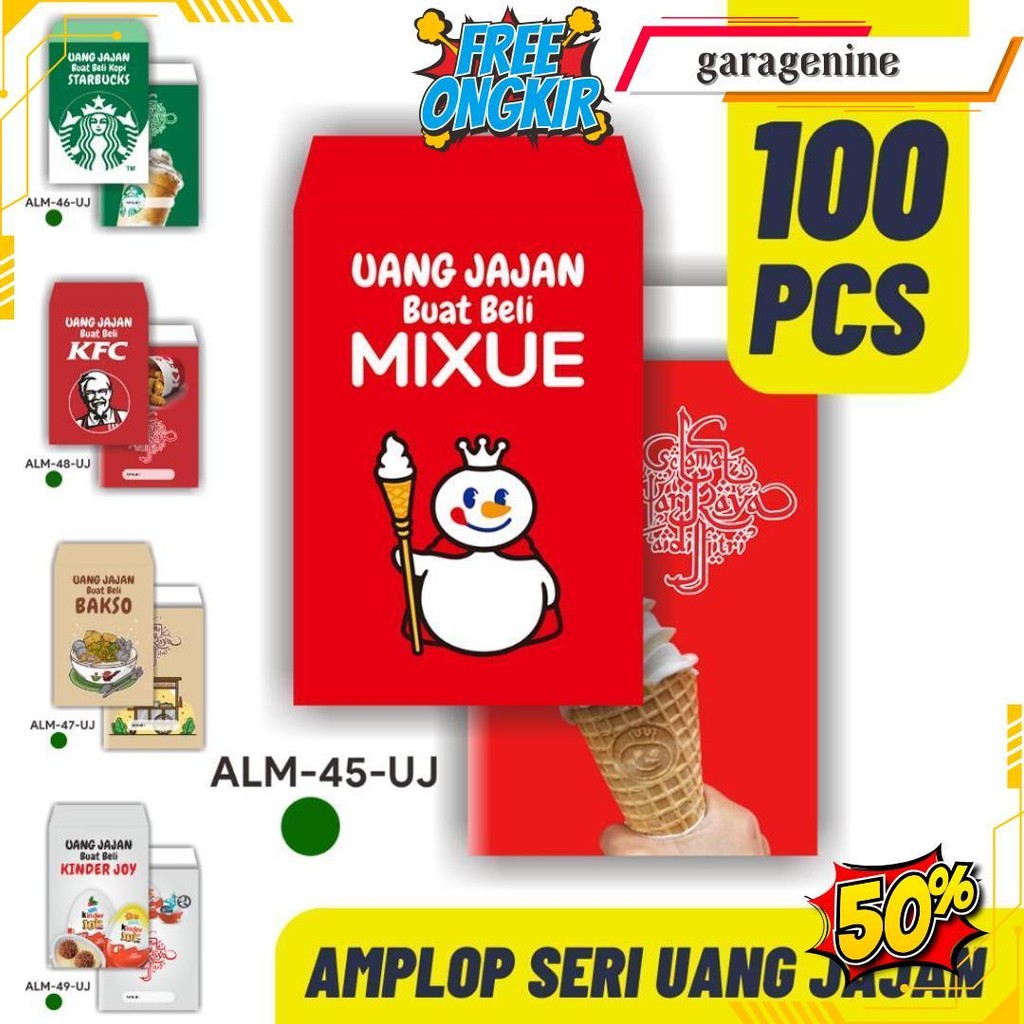 

Paket 100 Pcs Amplop Lebaran Seri Uang Jajan Original Produk