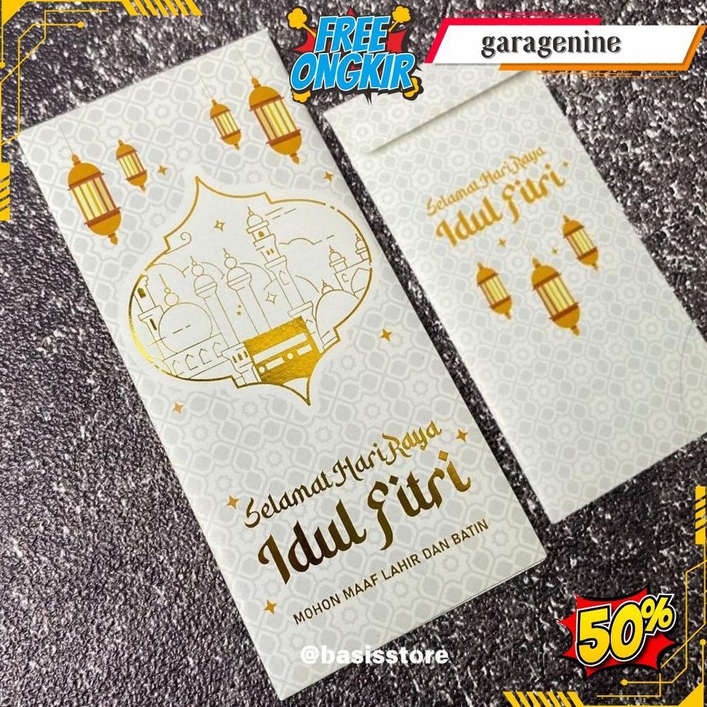 

Amplop Lebaran Idul Fitri Premium Hotprint Emas Ukuran 7,5X16 Cm 1 Pack Isi 10 Pcs Siap Kirim