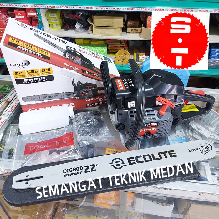 #@#@#@#@] EC6800 MESIN CHAINSAW GERGAJI POTONG KAYU 22" 2 TAK ECOLITE EC 6800