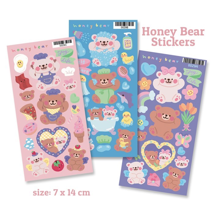

hanya disini] Stiker Lucu Beruang Glitter Tahan Air Gambar Bear Love Dekorasi Planner Agenda by