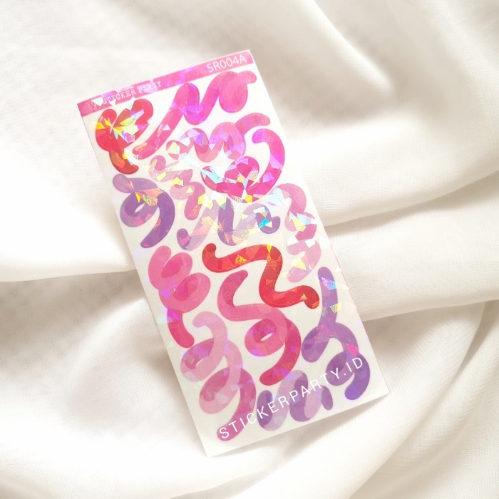 

>*>*>*>*] [Sticker Party] Stiker Hologram Pita Swirl Ribbon Conffeti Deco SR004