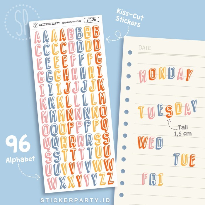 

yang dicari] [StickerParty] Stiker Huruf Merah Biru DIY Alfabet 1,5 CM Jurnal Deco