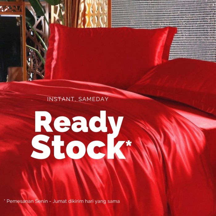Ready Stock Sprei Set Satin Silk