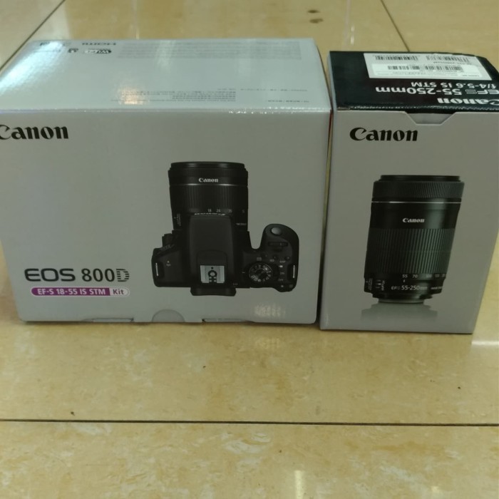 Canon Eos 800D Kit 18-55Mm Is Stm + Lensa Canon 55-250Mm Is Stm
