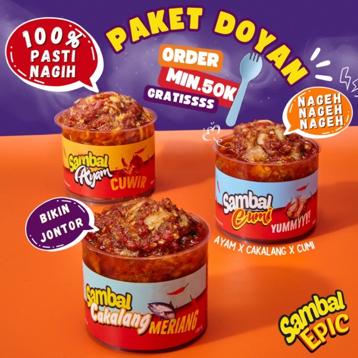 

TERLARIS [BUNDLING 3] SAMBAL AYAM SUWIR/BABY CUMI/SAPI/IKAN CAKALANG/TERI - SAMBALEPIC SAMBEL LAUK