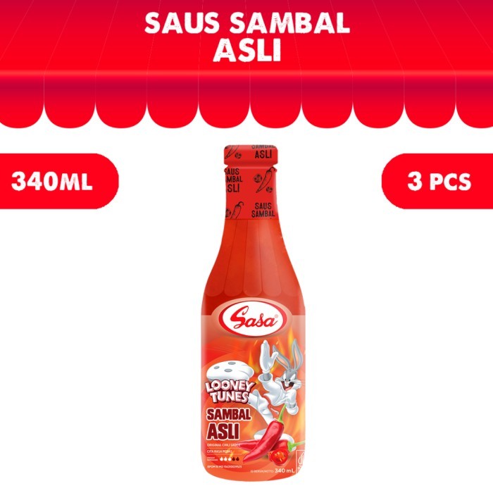 

TERLARIS SASA SAUS SAMBAL ASLI 340 ML - 3PCS MURAH!!! MURAH