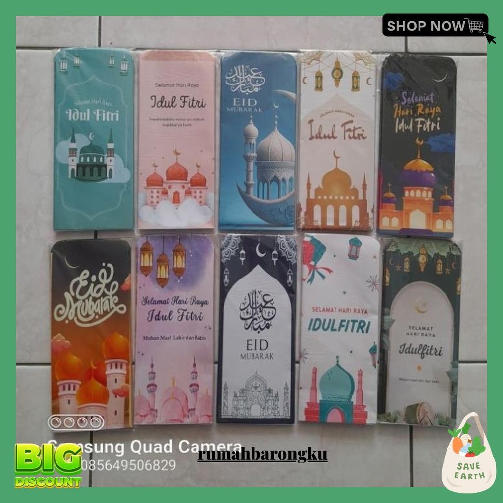

10 Pack (100) Amplop Lebaran Ukuran Jumbo Original Produk