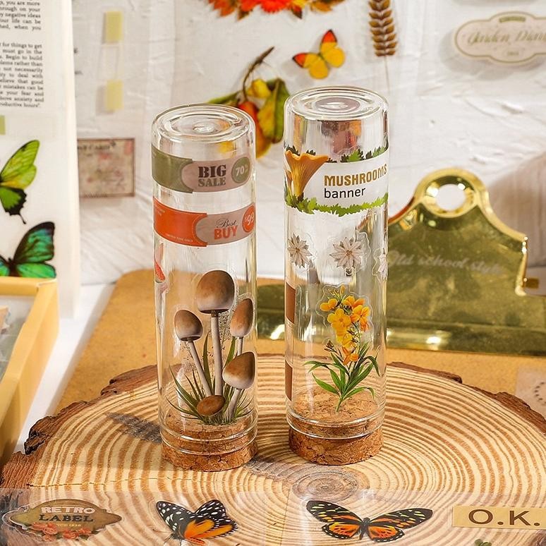 

TERLARIS Stiker 100 Lembar Butterfly Flower Aesthetic Jurnal DIY Vintage Sticker df-7