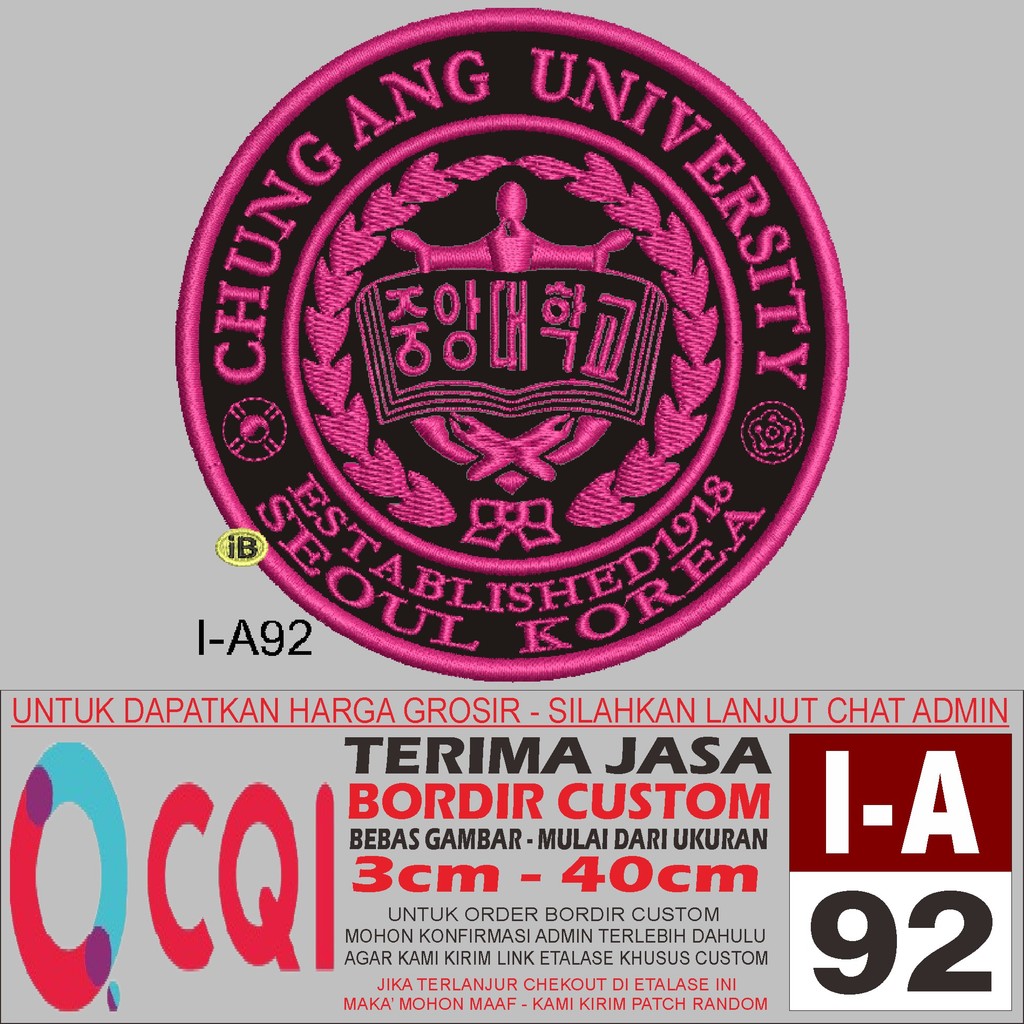 I-A92 UNIVERSITAS CHUNG-ANG  - OCQI EMBROIDERY TESTIMONI