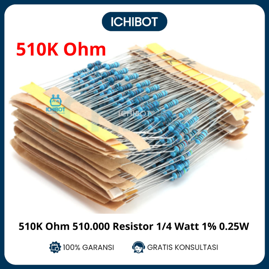 510K Ohm 510.000 Resistor 1/4 Watt 1% 0.25W