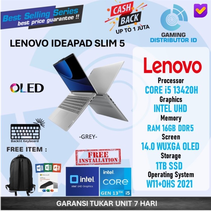 Lenovo Ideapad Slim 5 14 Oled Core I5 Ram 16Gb 512Ssd W11 14 Inci Wuxga