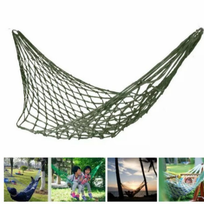 TERBARU HAMMOCK/AYUNAN RAJUT/TEMPAT TIDUR GANTUNG/AYUNAN TALI NYLON