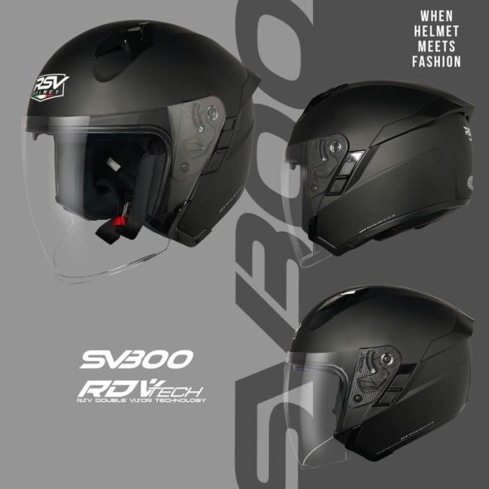 Rsv Helmet Sv300 Black Doff Double Visor Helm Rsv Sv300